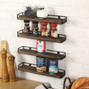 Manufacturer Custom 5 Jar Solid Wood Spice Rack (Set of 4) Wall Mounted Storage Racks Solid Wood and Metal Frame Spice Racks