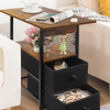 Factory Customize Narrow Side Table With 2 Drawer Nightstand for Small Spaces for Bedroom Livingroom End Table