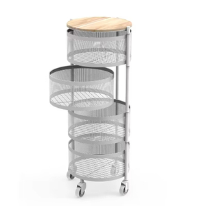 Space Saving 3 Floor Rolling Storage Trolley with Wheels Ideal for Kitchen and Bathroom Use Enhancing Organization and Mobility