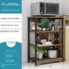 Factory Custom 5-layers Large Capacity Metal and Wooden Kitchen Storage Rack With Three Baskets Kitchen Storage Shelf Oven Rack