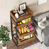 Factory OEM/ODM 5-Tier Pull-Out Snack Stand Fruit Basket Stand Wood and Steel Fruit and Vegetable Storage Rack