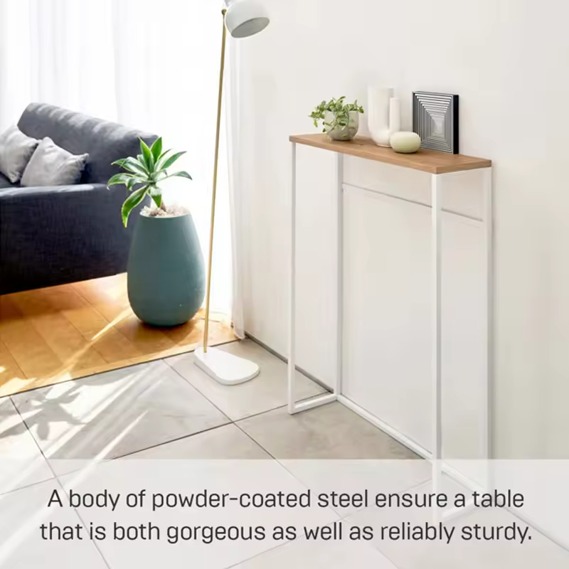 OEM ODM Whitelisted Console Table Home Accent Narrow Steel Wood Bookcase for Entryway Living Room Slim Design for Optimal Space