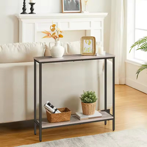 OEM ODM Wholesales 29.5'' Home Slim Console Table Steel + Wood Narrow Accent Table for Entryway Living Bookcases Bookshelves