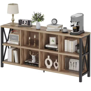 Custom Antique Color Steel Wood TV Cabinet Two Floors Eight Grid Living Room Locker Bedroom Storage Shelf Bookcase & Bookshelf