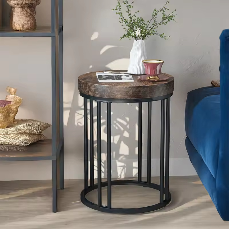 Contemporary Custom Single round Wooden Side Table Popular Factory Furniture for Living Room Coffee End Table Design