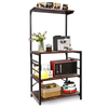 Factory Custom Large Capacity Metal and Wooden Kitchen Storage Rack Kitchen Coffee Bar with Storage Cabinet