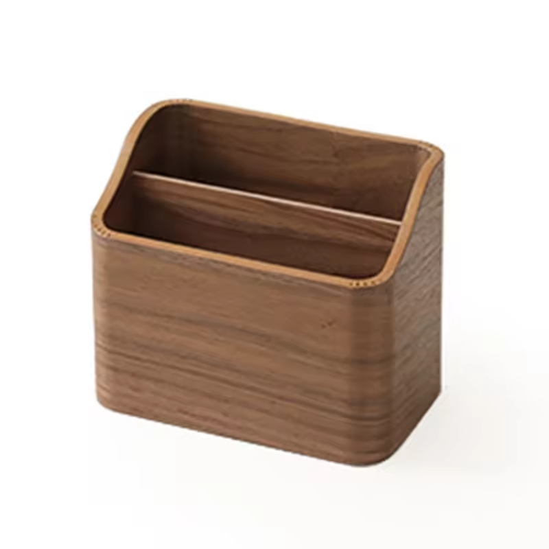 Modern Multi-Functional Creative Wooden Pen Holder Solid Wood Desktop Remote Control Storage Box Organizer Customizable