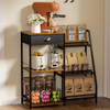 Commercial Double Tier Coffee Storage Cabinet with Eco-Friendly Multifunctional Design Modern Style for Home Office and Bar Use