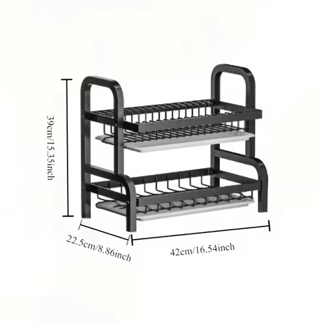 Manufacturer OEM Stainless Steel Kitchen Utensil Rack, 2-Tier Countertop Organizer Multifunctional Storage Shelf