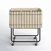 OEM ODM Metal Deep Set Wire Basket Storage Cart Fabric Lining Strong Load-Bearing Beverage Tableware Storage Cart for Kitchen