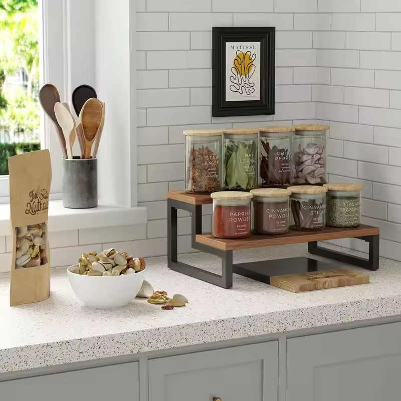 Manufacturer Custom 2-Tier Baker's Rack Spacious Kitchen Utility Spice Rack Organizer for Counter - Top Tiered Display Stand