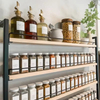Custom 5-Tier Hanging Spice Rack Organizer Multi-Functional Steel-Wood Spice Storage Holder 5-Tier Hanging Spice Rack