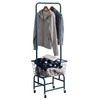 Custom Wheeled Heavy Duty Clothes Rack with One Wire Storage Basket Rolling Garment Racks Clothes Holder
