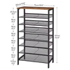 Custom 8-Tier Industrial Rustic Brown Metal Shoe Rack Organizer Sturdy Large Capacity Living Room Shoe Storage