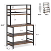Manufacturer OEM 5-Tier Freestanding Durable Adjustable Metal Wood Modern Kitchen Bakers Rack Utility Storage Shelf Cart