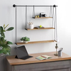 OEM&ODM 3 Piece Floating Shelf Accent Shelf with Towel Bar Ladder Bracket Floating Wall Shelves
