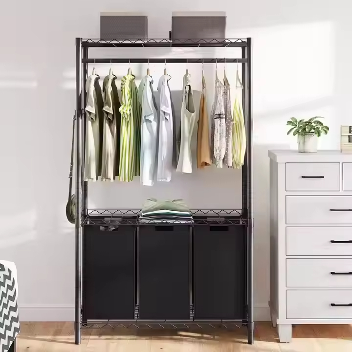  Large 3-Tier Collapsible Laundry Basket Multifunctional Organizer for Kitchen Durable Material for Food Tableware Beverage