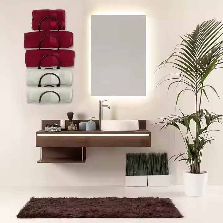 Customizable Three-Layer Wine Rack Towel Holder Unique Space-Saving Movable Bathroom Storage Designed by Factory