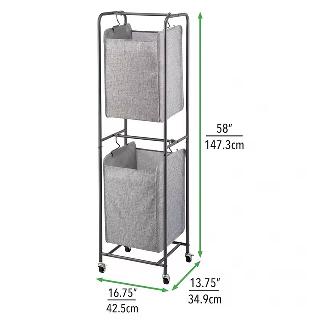 Manufacturer Customization 75L Slim Laundry Hamper Wheels Rolling Laundry Basket Lid Removable Clothes Hamper for Living Room