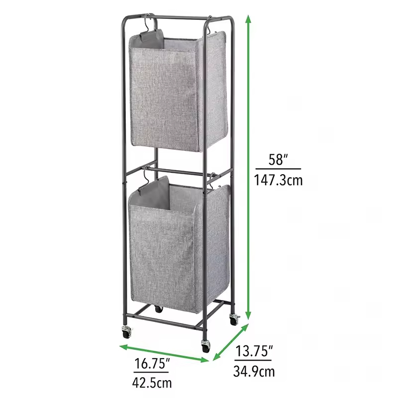 Manufacturer Customization 75L Slim Laundry Hamper Wheels Rolling Laundry Basket Lid Removable Clothes Hamper for Living Room