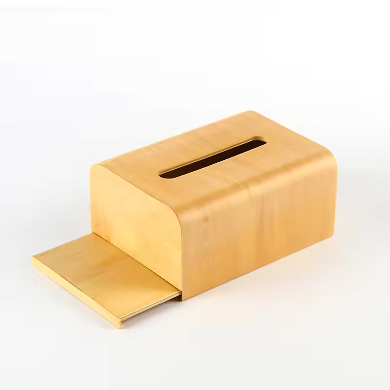 Modern Design Durable Space-Saving Customizable Color Wooden Tissue Box Rectangular Sliding Lid Home Office Restaurant Napkin