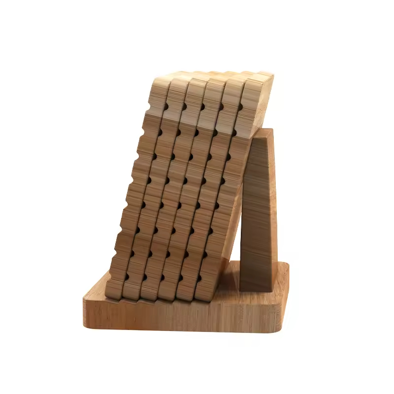 Factory Direct Huina Anti-scalding Non-slip 4pcs Wooden Solid Wood Customizable Color Modern Style Table Mat Cup Coaster for