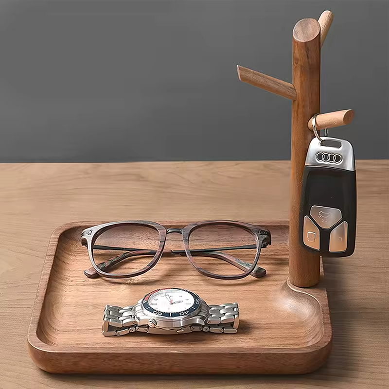 Modern Durable Space-Saving Rectangle Customizable Color Desktop Bamboo Wine Glass Cup Drying Rack Hanging Storage Holder for