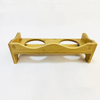 Wholesale Durable Portable Wood Pet Bowls Double Dog Bowl Cat Feeder Modern Style Rectangle Shape Space Saving Customizable