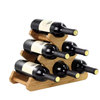 Natural Wood Modern Style Durable Space-Saving Rectangle Shape Wine Storage Rack Living Room Countertop 6 Bottle Customizable