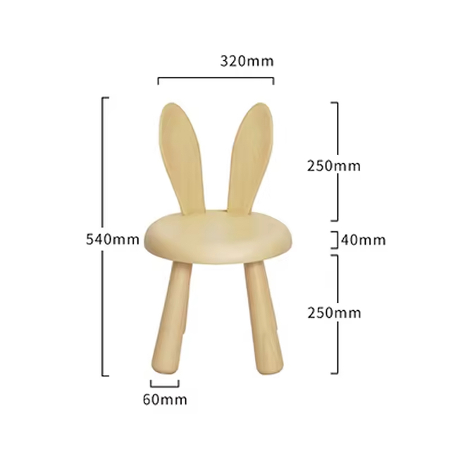 Sale Children Baby Outdoor Rectangle Shape Living-room Comfortable Nice Cartoon Study Wooden Kid Chair Customizable Color