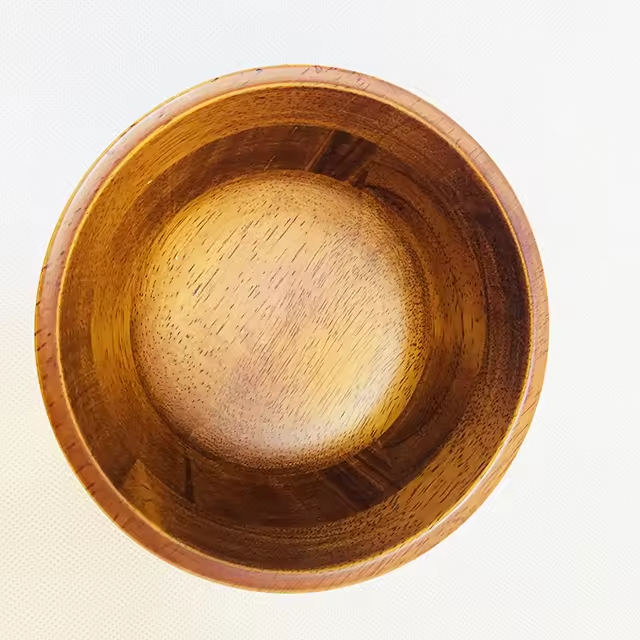 Decorated Wholesale Modern Plated Acacia Wood Rectangle Fruit Salad Soup Bowl Customizable Color Food Serving Restaurant Wooden