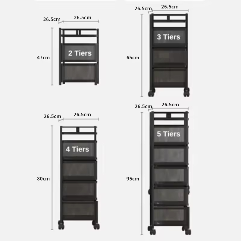 Custom 5-Tier Fruit and Vegetable Basket Space-Saving Kitchen Counter 5 Layers Sturdy Metal Fruit Bowls