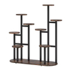 Customized Black Modern Multi-Tier Metal Wood Plant Stand Powder Coated Finish Durable Indoor/Outdoor Multi-Purpose