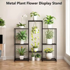 Customized Modern Black Wood Metal Plant Stand Tall Indoor Multi-Tiered Pot Stand for Living Elegant Indoor Garden Accessory