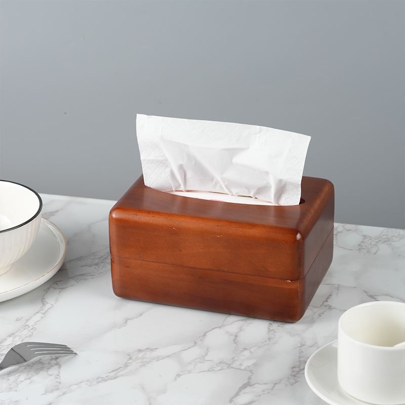 Wooden tissue box