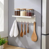 Manufacturer Wholesale Magnetic Seven Hooks Key Hanger With Tray Wall-mounted Hook Shelf Non-punch Storage Rack With Hooks