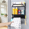 Single-Tier Kitchen Magnetic Refrigerator Storage Rack Wall-Mounted Hanger Shelf for Spices Metal Fridge Holder