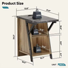 Modern Adjustable Metal Wooden Nightstand Custom Pinewood Side End Table Cup Holder Factory Designed Home Furniture for Bedroom