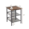 Factory ODM OEM 3-Layers Living Room Bedroom Office Side Table Nightstand 2 Adjustable Shelves Contemporary Design for Dining