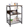 OEM&ODM End Table Side Table 3 Tiers Nightstand Retro Storage Shelf for Bedroom Stable Wood and Metal Frame Side Table