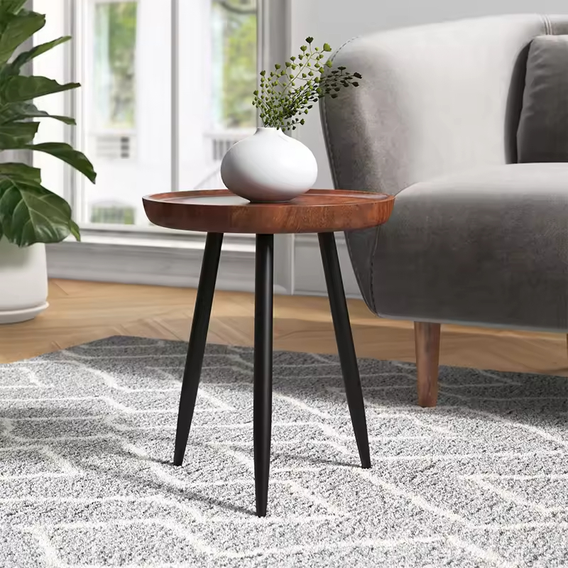 The Factory Sells Tailor-made Living Rooms and Bedrooms Side Tables Made of Antique Metal and Wood End Table