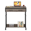 Compact Adjustable Rolling Computer Desk with Drawers Mobile Standing Workstation for Small Spaces for Home Hotel or School