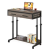 Adjustable Rolling Modern Office Desk with Drawers Compact Computer Workstation for Small Spaces Home Villa Hotel or School