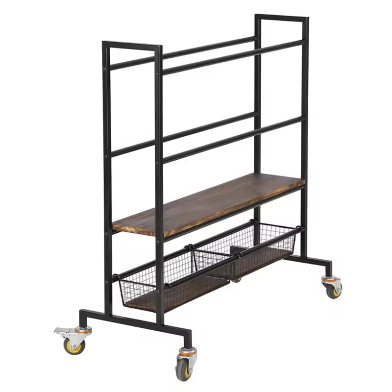 Factory Custom Wheeled 4-Tier Carbon Steel Strong Load-Bearing Modern Garage Organizer Home Gym Fitness Equipment Storage Rack