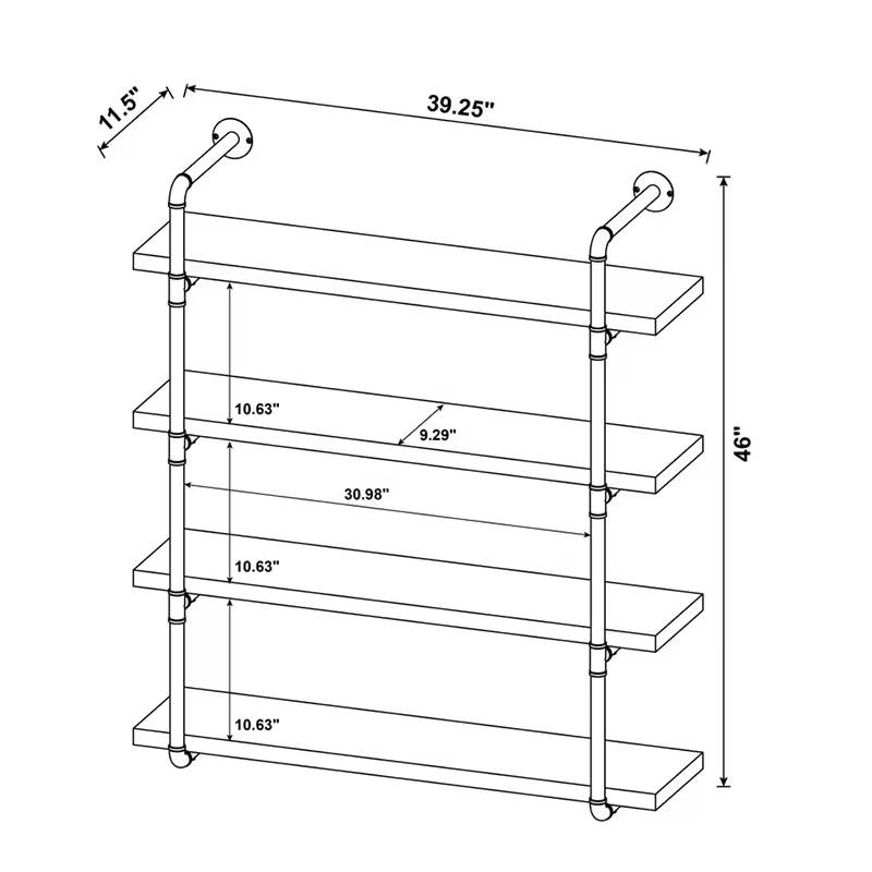 ODM OEM Wall Mounted Open Frame Living Room Bed Room Office Bookroom Kitchen Wall Display Shelves 4 Piece Bracket Shelf