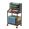 Custom 5 Tier Office Rolling File Cart Home Utility Carts School Standing File Organizer with Pen Holder,