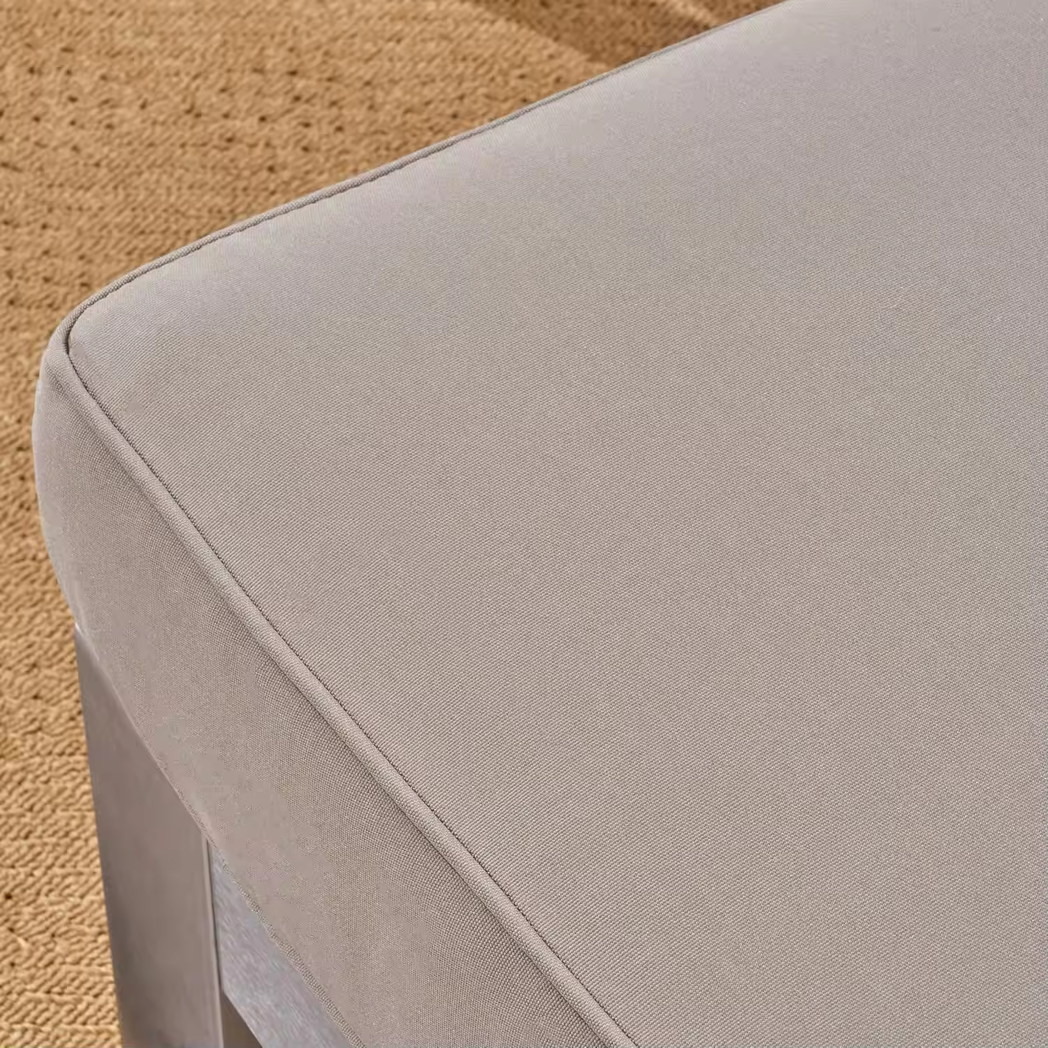 Manufacturer Custom Silver Upholstered Coral Cushioned Aluminum Modern Bedroom Living Room Furniture Sofa Ottoman