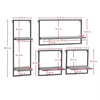 ODM OEM Coated Iron Frame Wall Shelving 4-Piece Floating Display Shelves Double Tiers Contemporary Living Room Home Storage