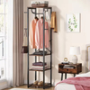 Factory Custom Steel & Wood Freestanding 8 - Hook Coat Rack Bedroom Multi-functional Clothing Storage Rack