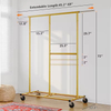 OEM & ODM 47.2'' Simple Freestanding Metal and Wood Garment Rack Customizable Wardrobe Space Rack for Bathroom Use